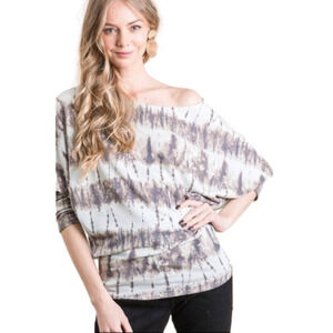 Jade by Jane tie dye plus size Dolman sleeve tunic top.
